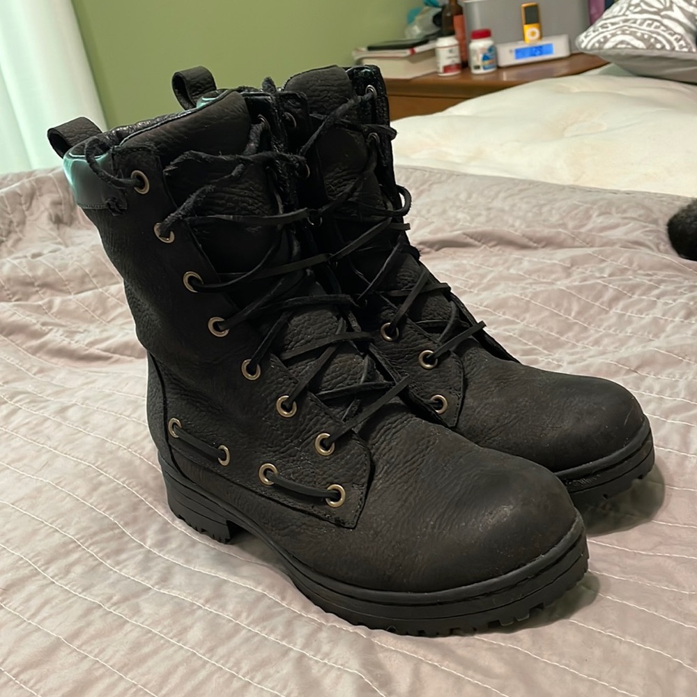 Sebago Black combat boots!